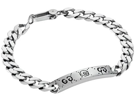 guccighost chain bracelet in silver.